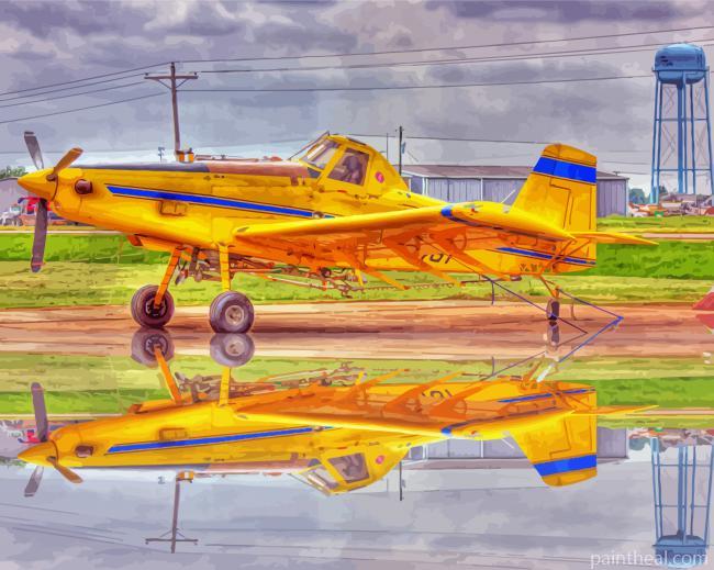 Aesthetic Crop Duster Plane Painting By Numbers Kits