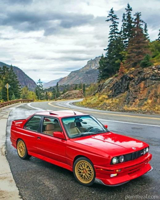 Red BMW E30 M3 Painting By Numbers Kits