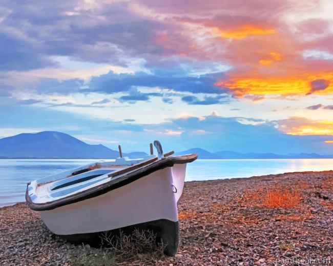 Sunset Boat Painting By Numbers Kits