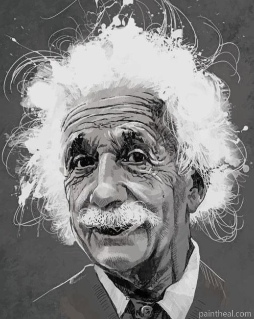 Albert Einstein Black And White Painting By Numbers Kits