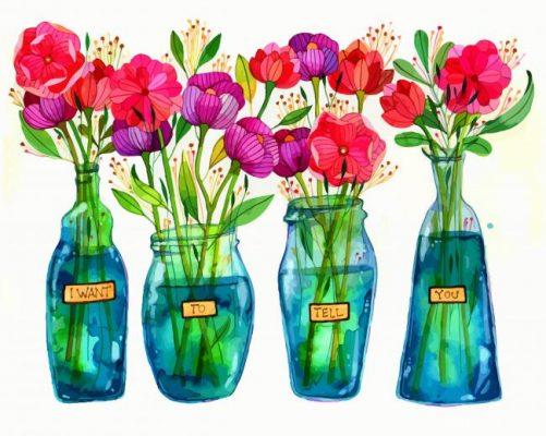 Flowers Bottles Painting By Numbers Kits