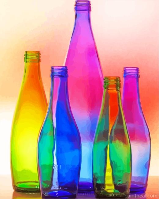 Aesthetic Glass Bottles Painting By Numbers Kits