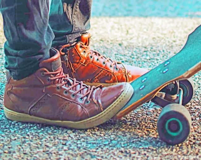 Sneakers On Skateboard Painting By Numbers Kits