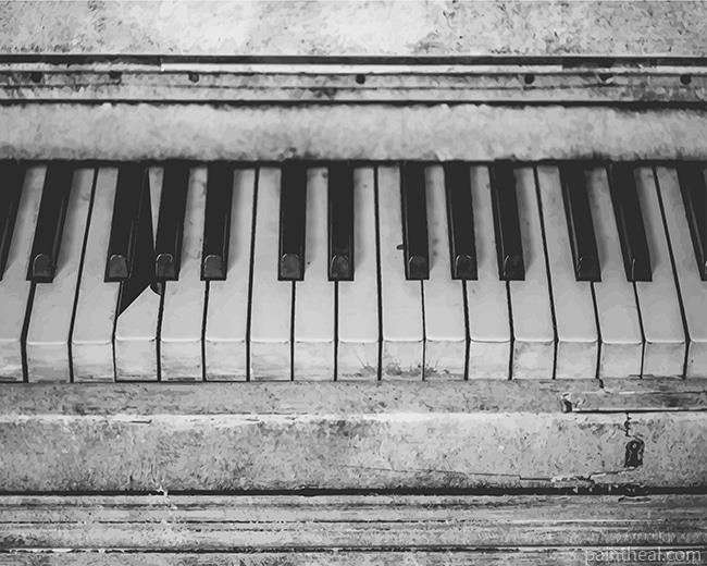 Black And White Piano Painting By Numbers Kits