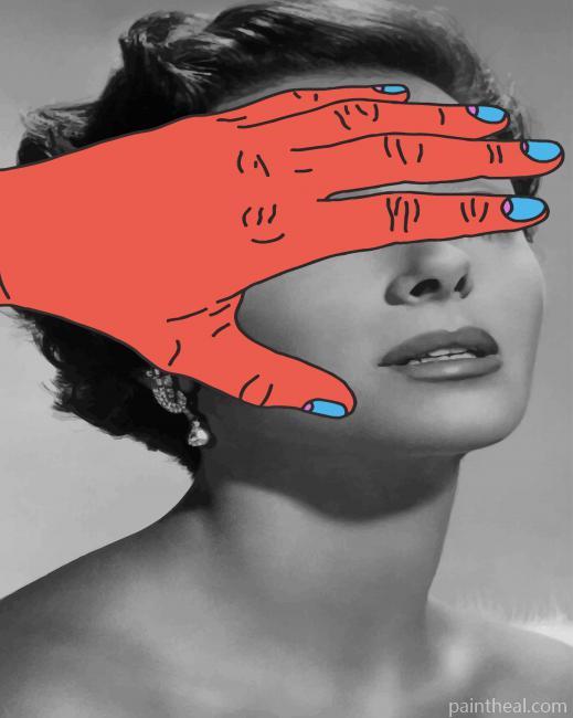 Closed Eyes Black And White Painting By Numbers Kits