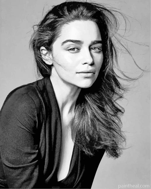 Emilia Clarke Black And White Painting By Numbers Kits