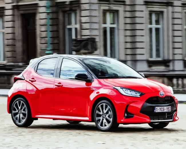 Aesthetic Red Toyota Painting By Numbers Kits