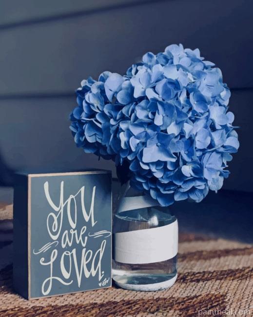 Hydrangea Blue Flowers Painting By Numbers Kits