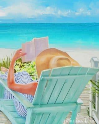 Woman Enjoying The Summer While Reading A Book Painting By Numbers Kits