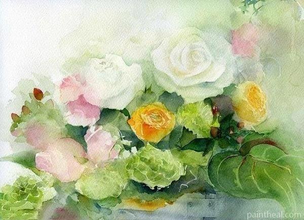Green Garden Roses Painting By Numbers Kits