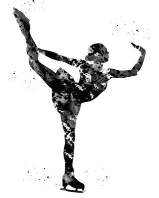 Black Ice Skater Painting By Numbers Kits