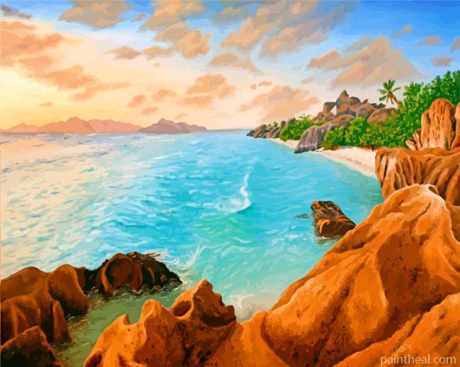 Seychelles Sea Island Painting By Numbers Kits