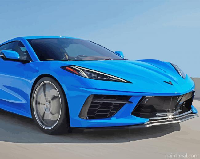Blue Corvette Painting By Numbers Kits