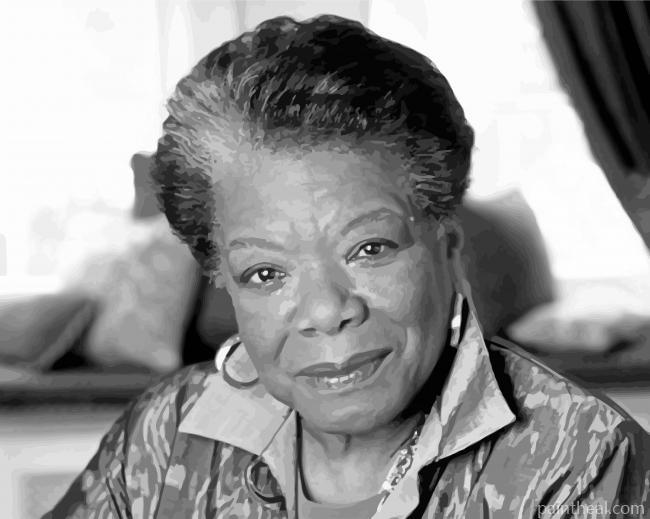 Black and White American Poet Maya Angelou Painting By Numbers Kits