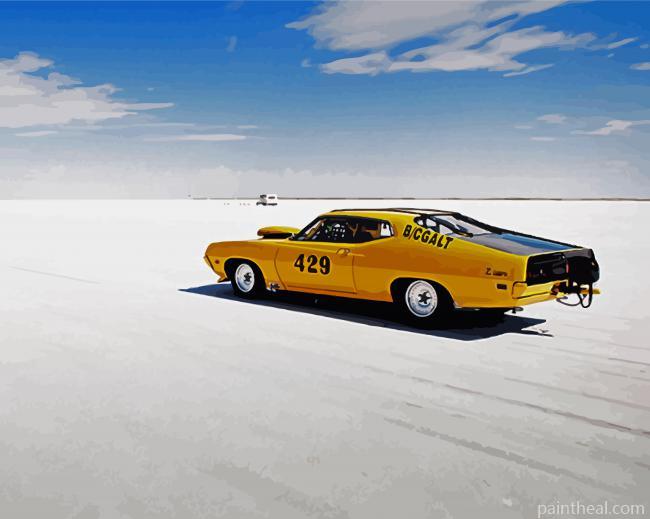 Bonneville Racing Yellow Car Painting By Numbers Kits