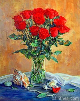 Red Roses Bouquet Painting By Numbers Kits