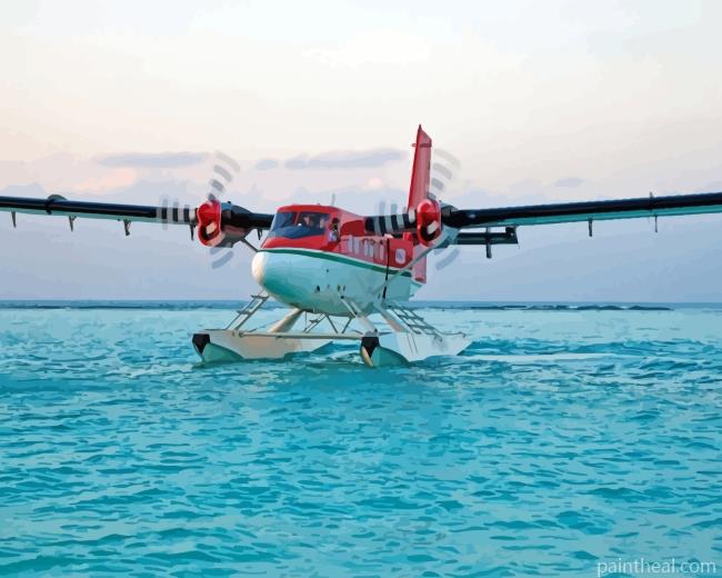 DHC 6 Twin Otter In Ocean Painting By Numbers Kits