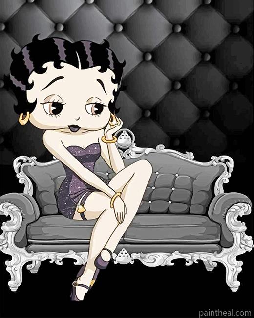 Monochrome Betty Boop -5D Diamond Painting Painting By Numbers Kits