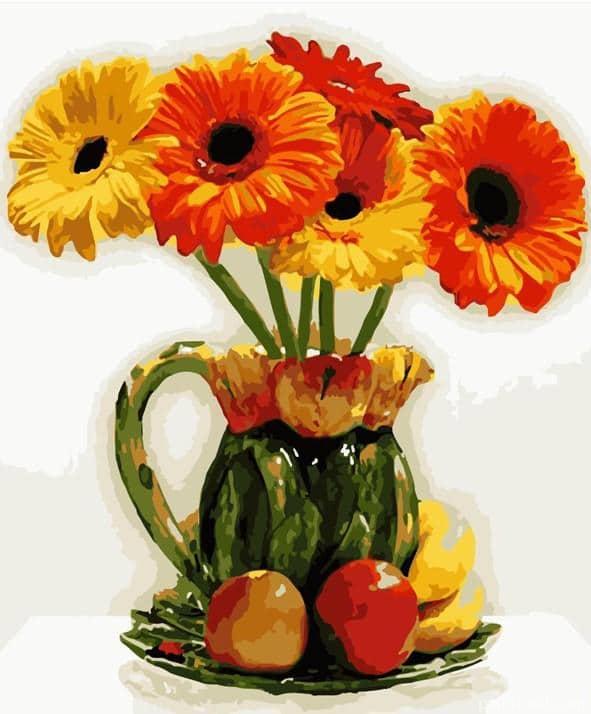 Gerbera Daisies Still Life Painting By Numbers Kits