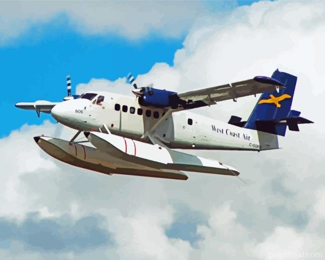 Flying DHC 6 Twin Otter Plane Painting By Numbers Kits