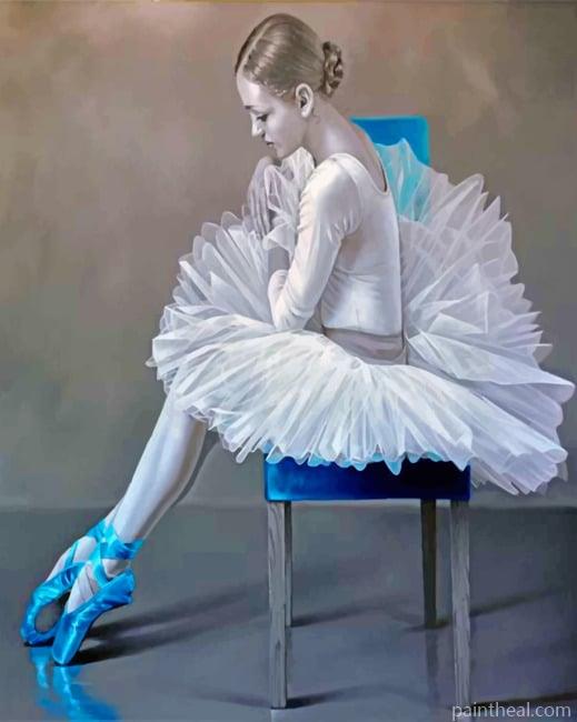 Grey And Blue Ballerina Painting By Numbers Kits