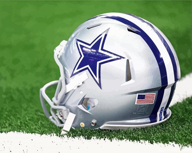 Dallas Cowboys Helmet Illustration Painting By Numbers Kits