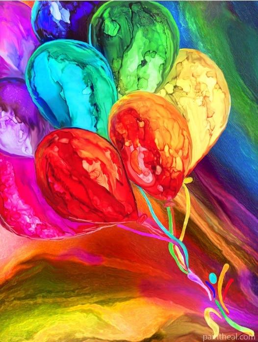 Rainbow Balloons Still Life Painting By Numbers Kits