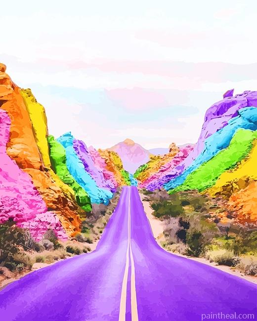 Colorful Road Painting By Numbers Kits