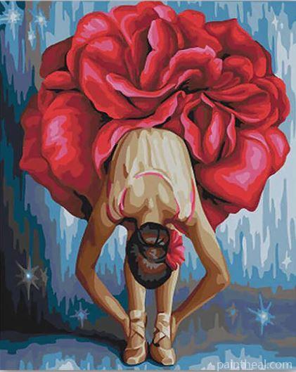 Ballerina Flower Shape Painting By Numbers Kits