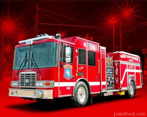 Cool Fire Truck Painting By Numbers Kits