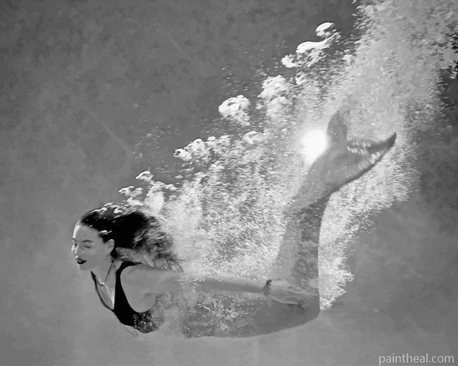 Swimming Mermaid Girl Painting By Numbers Kits