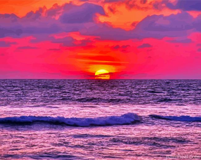 Aesthetic Sunset On The Beach Painting By Numbers Kits
