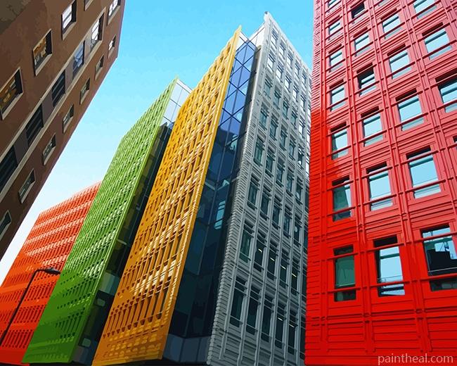 London Colorful Building Painting By Numbers Kits