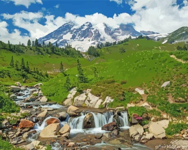 Mount Rainier National Park Painting By Numbers Kits