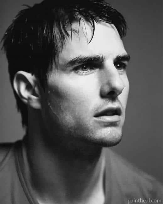 Black and White Tom Cruise Painting By Numbers Kits