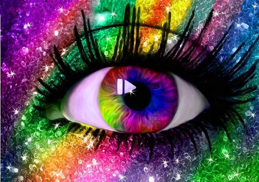 Rainbow Eyes People Painting By Numbers Kits