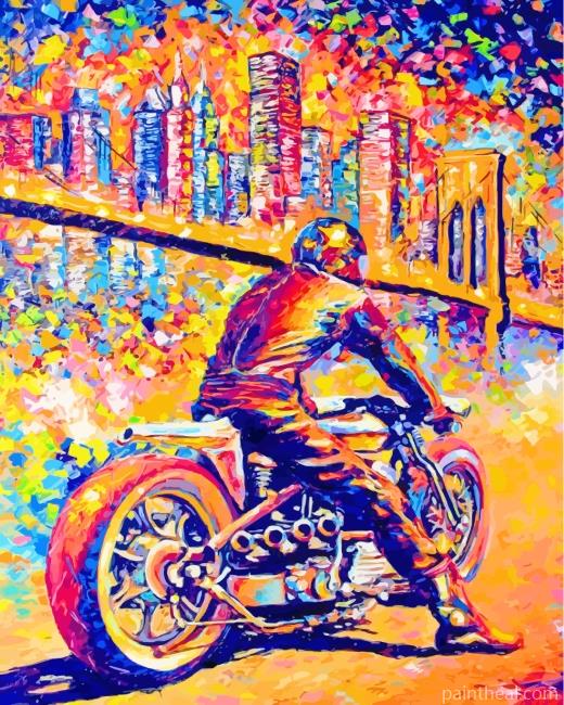 Motorcycle Driver Art Painting By Numbers Kits