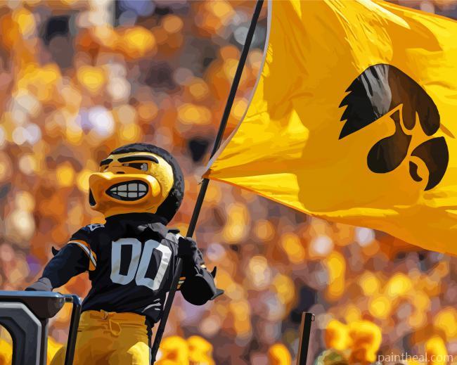 Aesthetic Iowa Hawkeyes Logo Painting By Numbers Kits