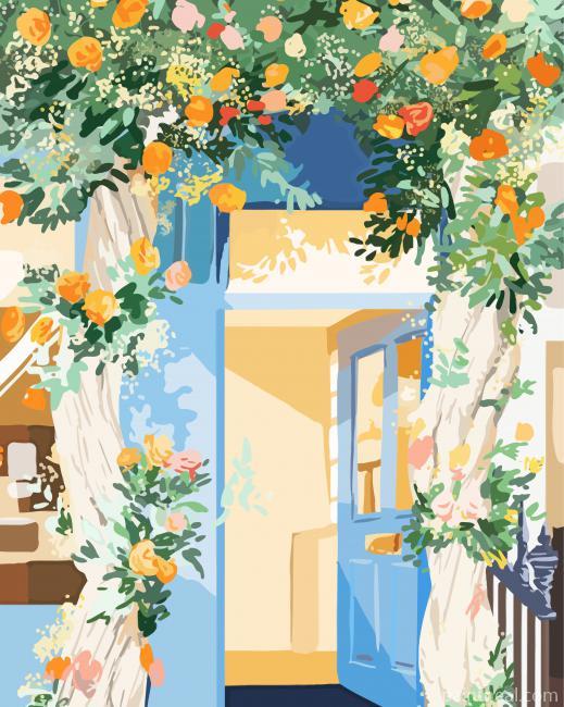 Flower Shop Door Painting By Numbers Kits
