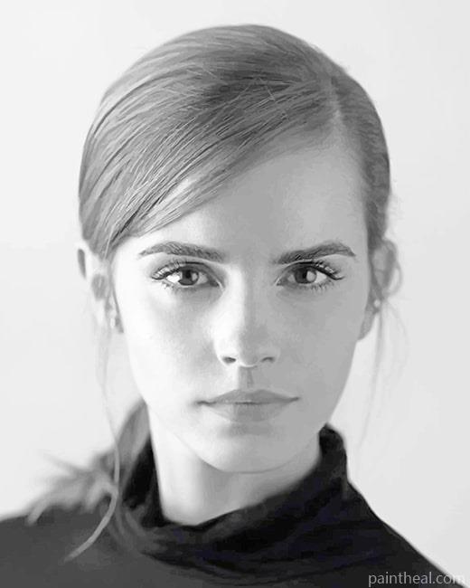 Black And White Emma Watson Painting By Numbers Kits