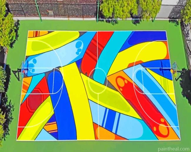 Bright Colorful Court Painting By Numbers Kits