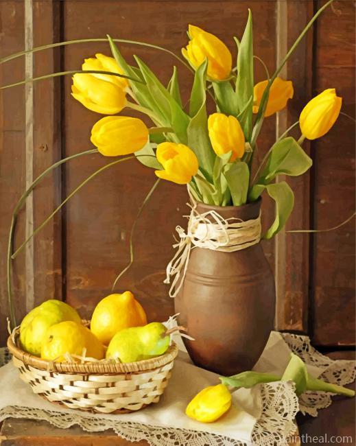 Aesthetic Yellow Tulips Painting By Numbers Kits