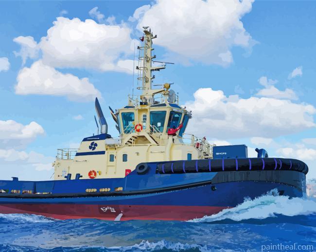 Aesthetic Tug Boat Painting By Numbers Kits