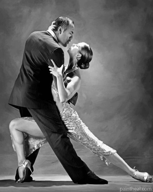 Black And White Salsa Dancers Painting By Numbers Kits