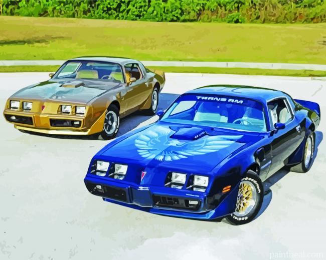 Blue And Gold 1979 Pontiac Firebird Cars Painting By Numbers Kits