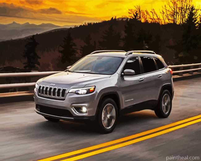 Grey Jeep Cherokee Sunset Painting By Numbers Kits