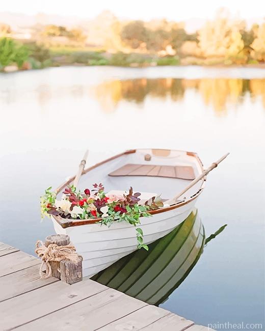 Boat Flowers Painting By Numbers Kits