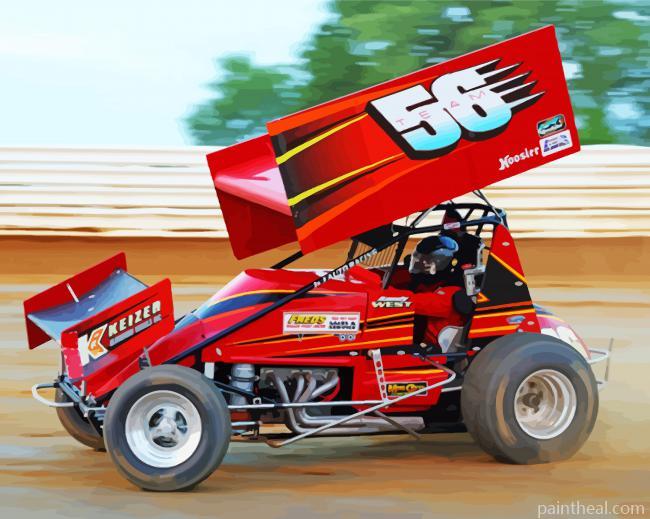 Red Dirt Track Racing Painting By Numbers Kits