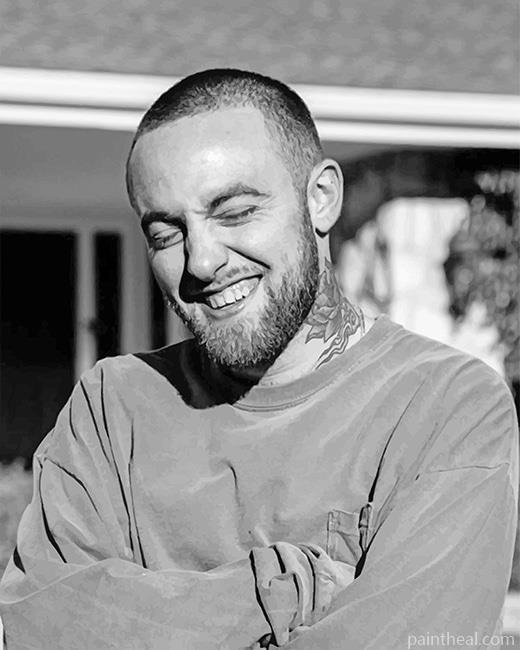 Black And White Mac Miller Painting By Numbers Kits