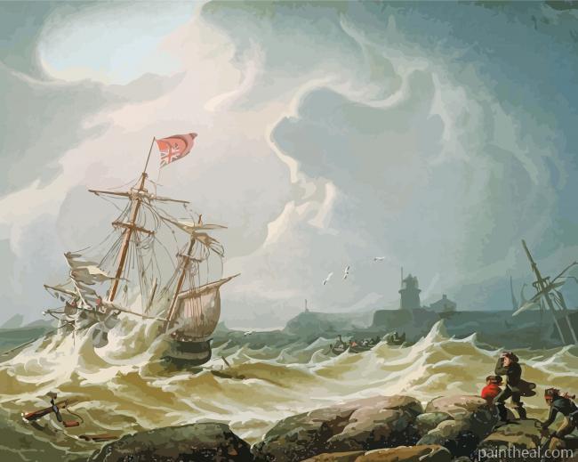 Ship In Storm Painting By Numbers Kits